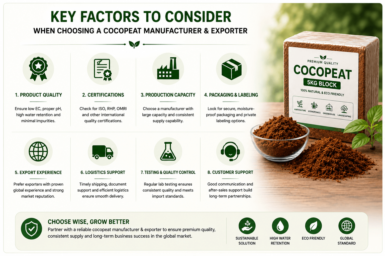 How to Choose a Reliable Cocopeat Manufacturer